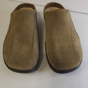 NWOT Birkenstock Footprint Mules Suede Leather Rubber Soles W 6-6.5 M 4-4.5